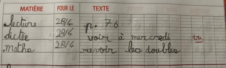 Devoirs recopiés depuis le paper board.
