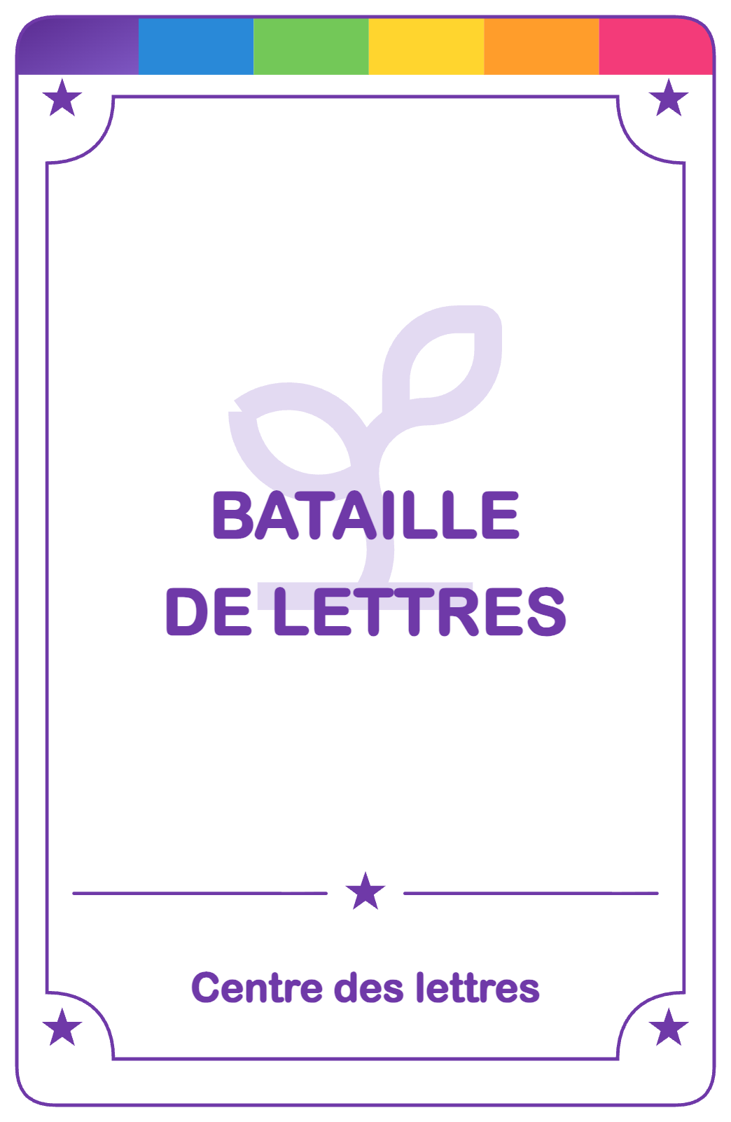 Recto de la carte Bataille de lettres