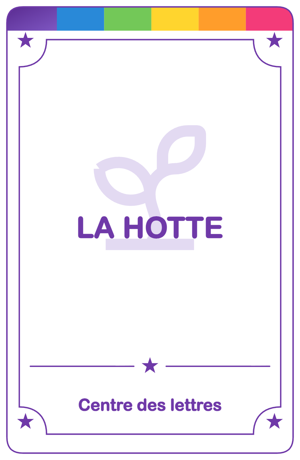 Recto de la carte La hotte