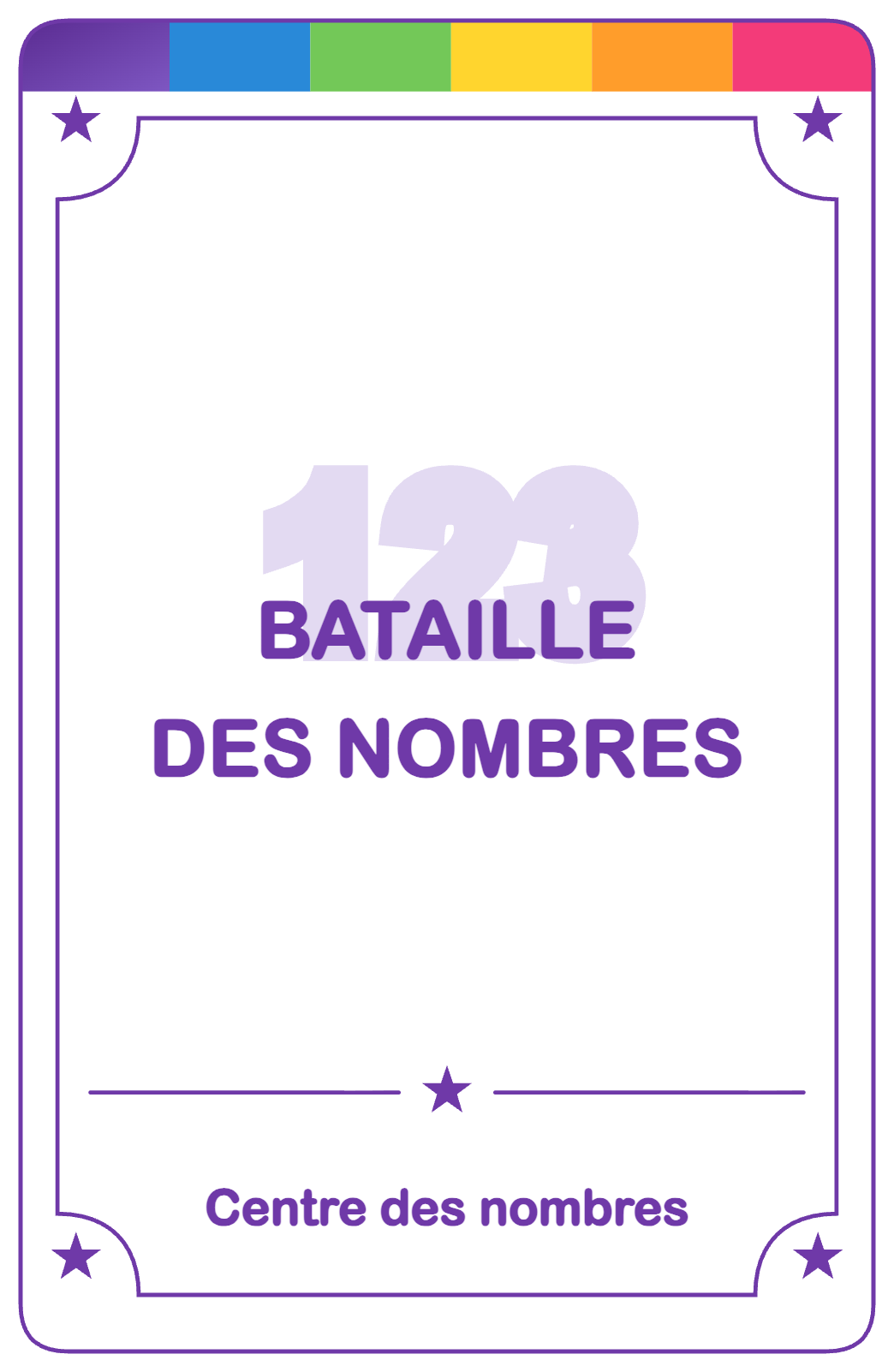 Recto de la carte Bataille des nombres