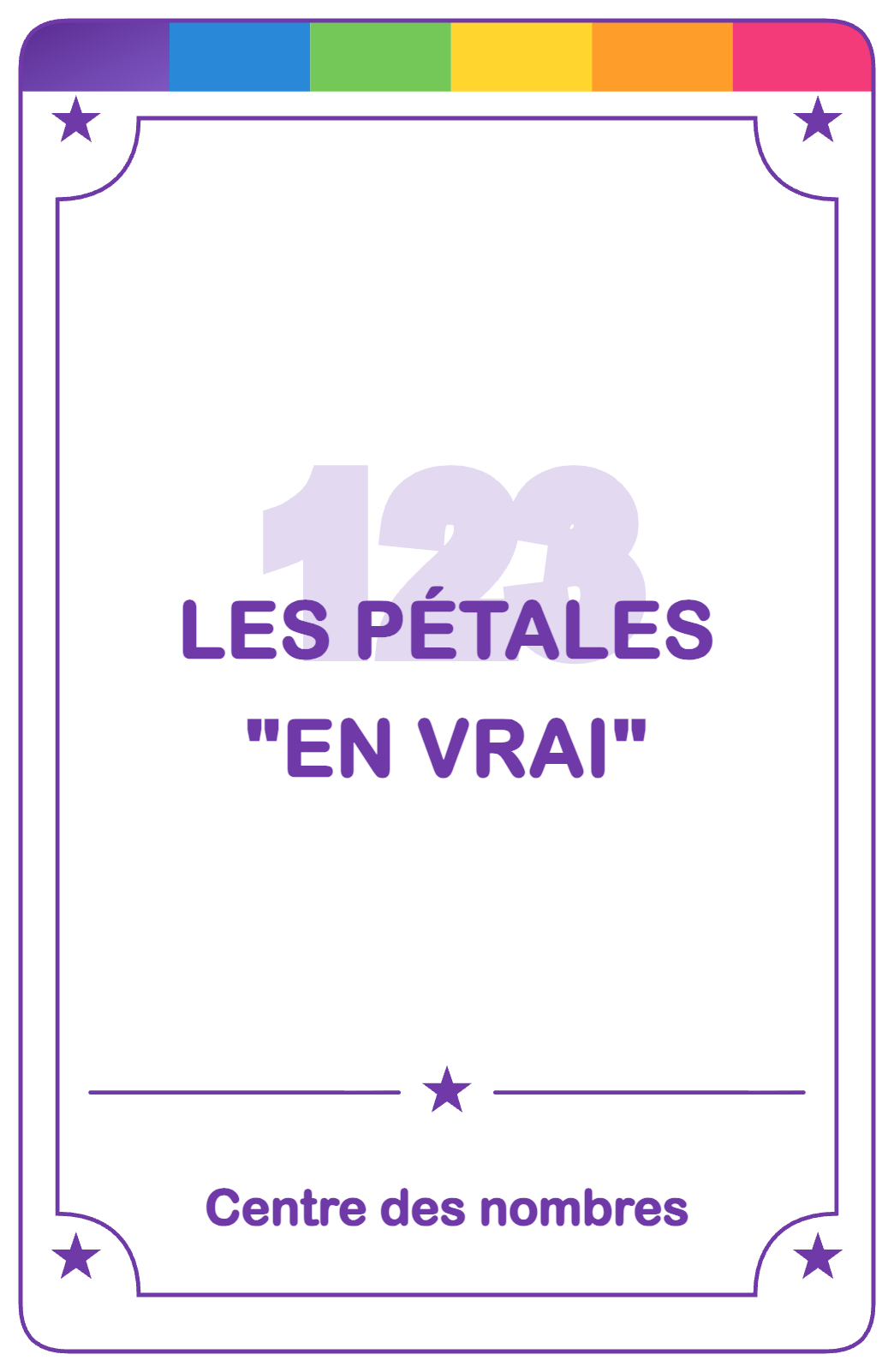 Recto de la carte Les pétales "en vrai"