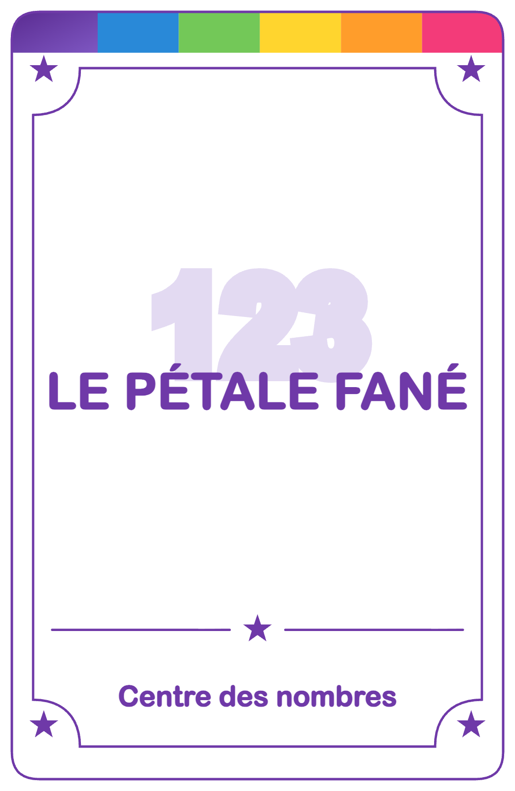 Recto de la carte Le pétale fané