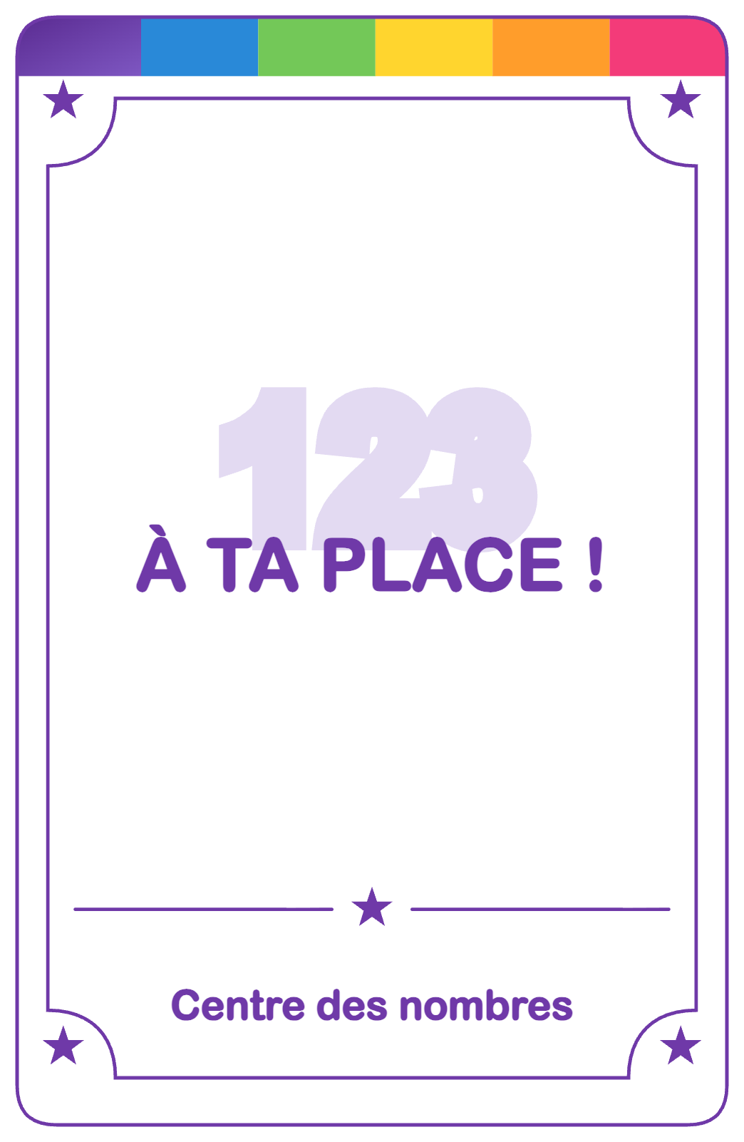 Recto de la carte À ta place !