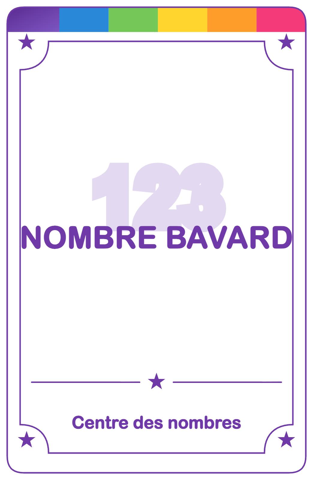 Recto de la carte Nombre bavard