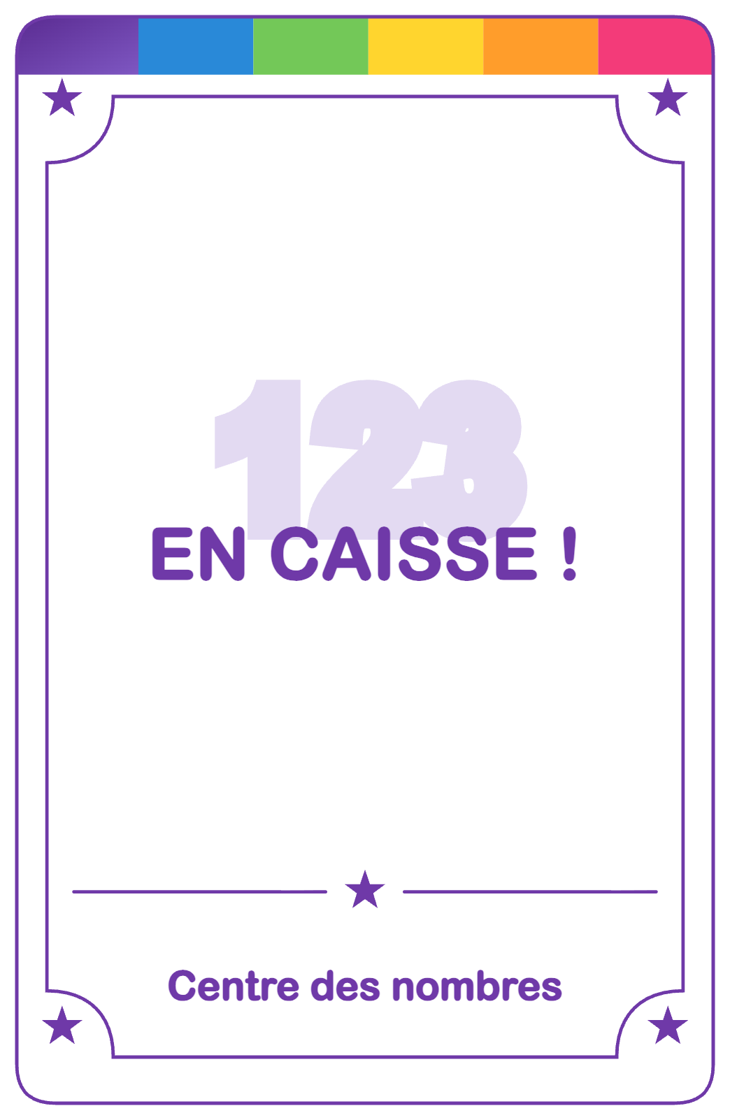 Recto de la carte En caisse !