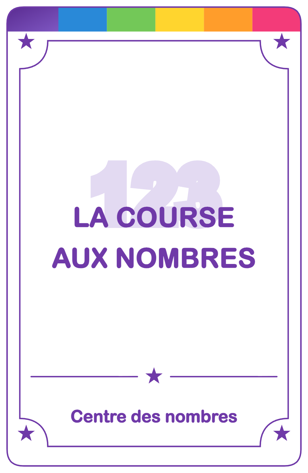 Recto de la carte La course aux nombres