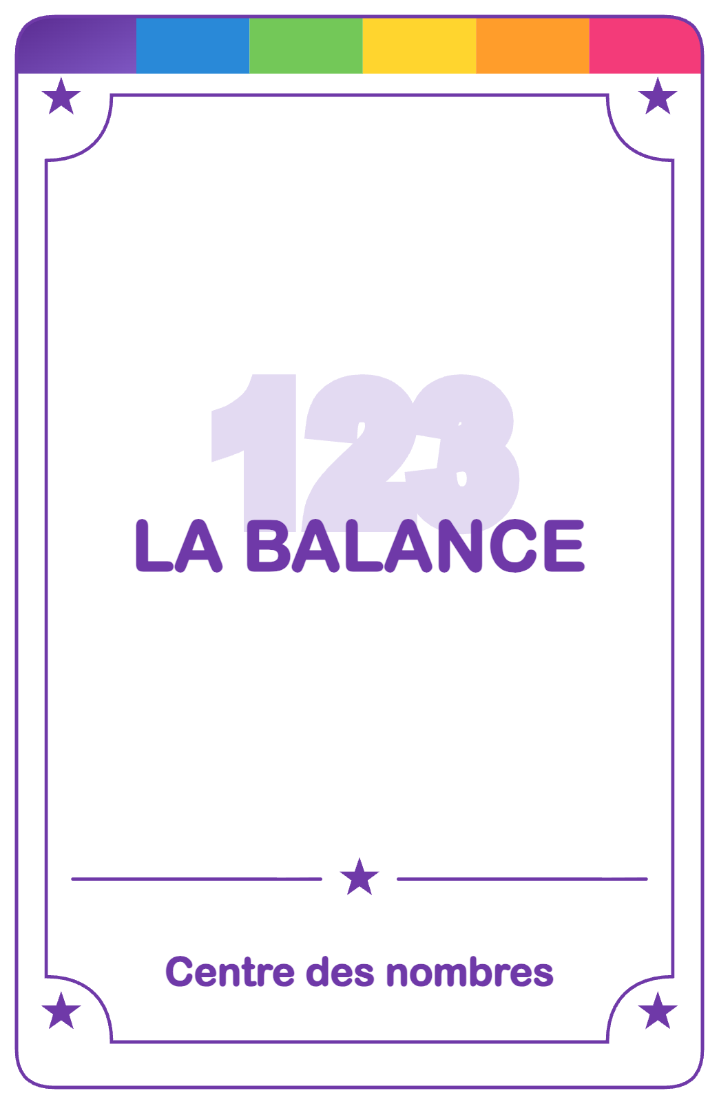 Recto de la carte La balance