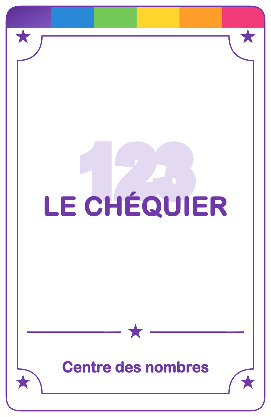 Recto de la carte Le chéquier