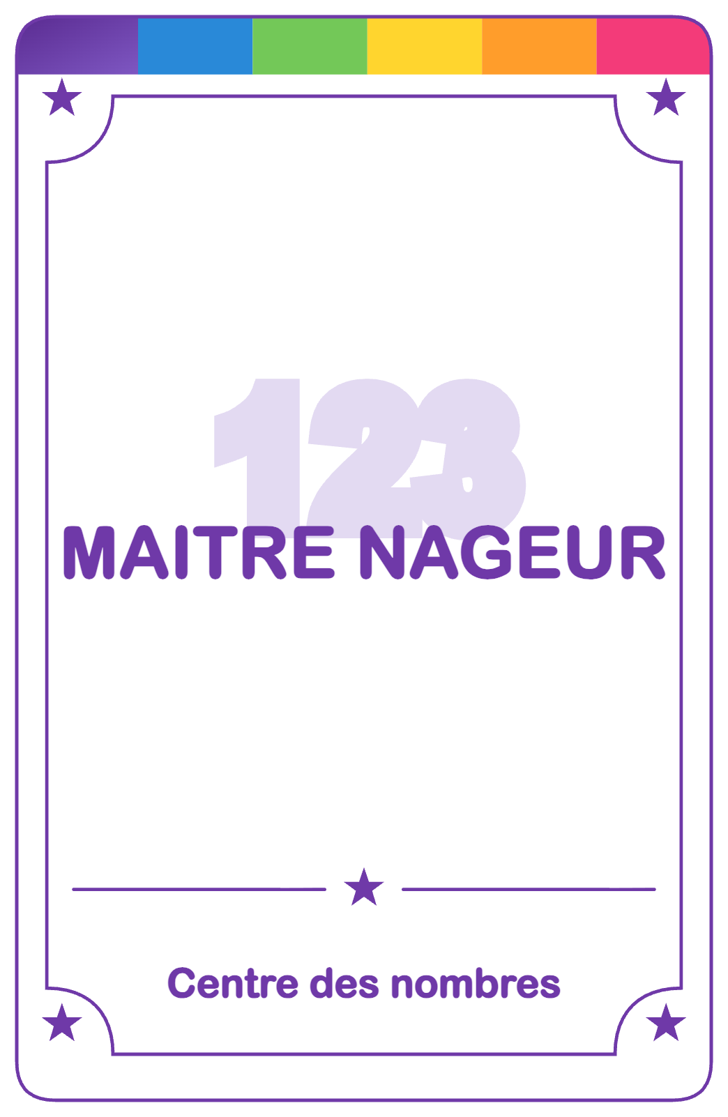 Recto de la carte Maitre nageur