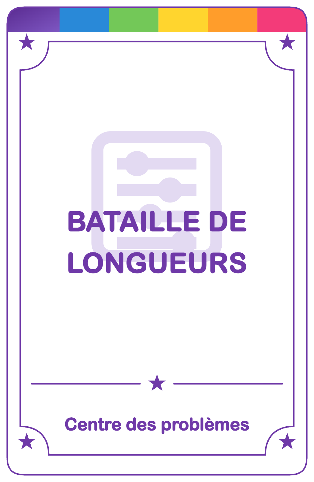 Recto de la carte Bataille de longueurs