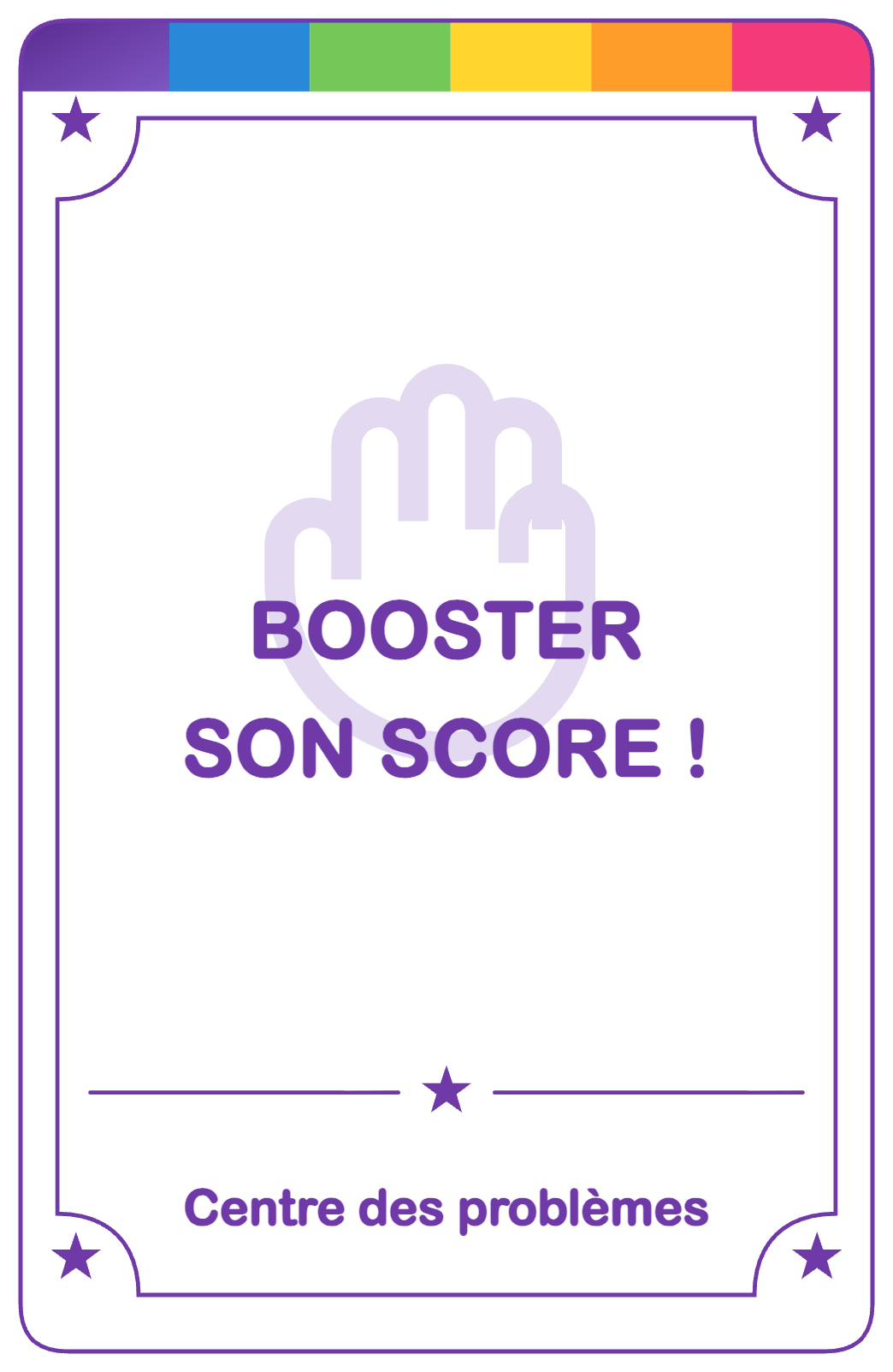 Recto de la carte Booster son score !